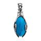 Bright Silver Reconstituted Turquoise Pendant, image 