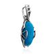 Bright Silver Reconstituted Turquoise Pendant, image , picture 4