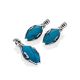 Bright Silver Reconstituted Turquoise Earrings, image , picture 4