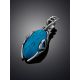 Bright Silver Reconstituted Turquoise Pendant, image , picture 2
