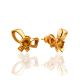 Cute Bow Motif Gilded Silver Citrine Stud Earrings, image 