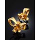 Cute Bow Motif Gilded Silver Citrine Stud Earrings, image , picture 2