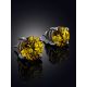 Bright Yellow Crystal Stud Earrings, image , picture 2