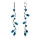 Elegant Floral Motif Silver Reconstituted Turquoise Earrings, image 