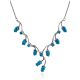 Floral Motif Silver Reconstituted Turquoise Necklace, image 