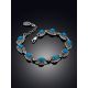 Silver Reconstituted Turquoise Bracelet With Shimmering Marcasites The Lace, image , picture 2