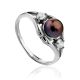 Classy Silver Dark Pearl Ring With Crystals, Ring Size: 8.5 / 18.5, image 