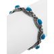 Silver Reconstituted Turquoise Bracelet With Shimmering Marcasites The Lace, image , picture 4