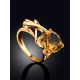 Flamboyant Gilded Silver Citrine Ring, Ring Size: 6 / 16.5, image , picture 2