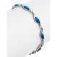Refined Silver Reconstituted Turquoise Link Bracelet, image , picture 4