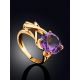 Lustrous Gilded Silver Amethyst Ring, Ring Size: 6.5 / 17, image , picture 2