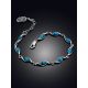 Refined Silver Reconstituted Turquoise Link Bracelet, image , picture 2