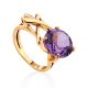 Lustrous Gilded Silver Amethyst Ring, Ring Size: 6.5 / 17, image 
