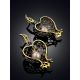Designer Pomegranate Motif Silver Pearl Dangle Earrings, image , picture 2