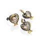 Designer Pomegranate Motif Silver Pearl Dangle Earrings, image , picture 4