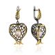 Designer Pomegranate Motif Silver Pearl Dangle Earrings, image 