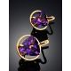 Fabulous Gilded Silver Amethyst Earrings, image , picture 2