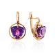Fabulous Gilded Silver Amethyst Earrings, image 