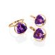 Fabulous Gilded Silver Amethyst Earrings, image , picture 4