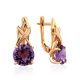 Luminous Gilded Silver Amethyst Earrings, image 