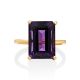 Ultra Stylish Baguette Cut Amethyst Ring, Ring Size: 9 / 19, image , picture 4
