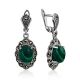 Flawless Silver Reconstituted Malachite Dangle Earrings The Lace, image 