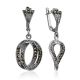 Elegant Silver Marcasite Dangle Earrings The Lace, image 