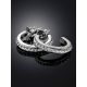 Versatile Silver Crystal Half Hoop Earrings The Eclat, image , picture 2