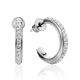 Versatile Silver Crystal Half Hoop Earrings The Eclat, image 
