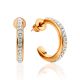 Dazzling Gilded Silver Crystal Half Hoop Earrings The Eclat, image 