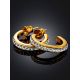 Dazzling Gilded Silver Crystal Half Hoop Earrings The Eclat, image , picture 2