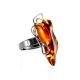 Amazing Gold Plated Cocktail Ring With Cognac Amber The Rialto Collection, Ring Size: Adjustable, image 