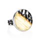 Adjustable Honey Amber Ring In Sterling Silver The Lava, Ring Size: Adjustable, image 
