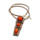 One-Of-A-Kind Leather Necklace With Luminous Amber Stones, image , picture 3