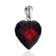 Cute Faceted Cherry Amber Heart Pendant, image , picture 3