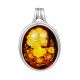 Cherry Amber Brooch With Intaglio The Nymph, image 