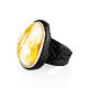 Fabulous Leather Bracelet With Natural Amber Centerstone, Ring Size: Adjustable, image , picture 3