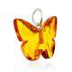 Tiny Amber Butterfly Pendant, image , picture 3