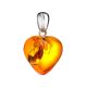 Bright Cognac Amber Heart Pendant, image , picture 3