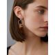 Stylish Asymmetric Amber Chain Earrings The Bee, image , picture 3