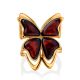Cute Butterfly Motif Amber Adjustable Ring, Ring Size: Adjustable, image , picture 4