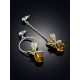 Stylish Asymmetric Amber Chain Earrings The Bee, image , picture 2