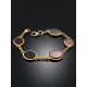 Stylish Gilded Silver Amber Bracelet The Sangria, image , picture 2