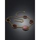 Voluptuous Gilded Silver Amber Necklace The Sangria, image , picture 2