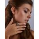 Floral Design Silver Amber Adjustable Ring, Ring Size: Adjustable, image , picture 3