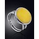 Geometric Silver Amber Ring The Palazzo, Ring Size: Adjustable, image , picture 2