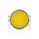 Geometric Silver Amber Ring The Palazzo, Ring Size: Adjustable, image , picture 3