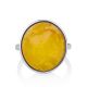 Minimalist Design Silver Amber Ring The Palazzo, Ring Size: 7 / 17.5, image , picture 3