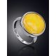 Minimalist Design Silver Amber Ring The Palazzo, Ring Size: 7 / 17.5, image , picture 2