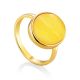 Fabulous Gilded Silver Oval Amber Ring The Palazzo, Ring Size: 8 / 18, image 